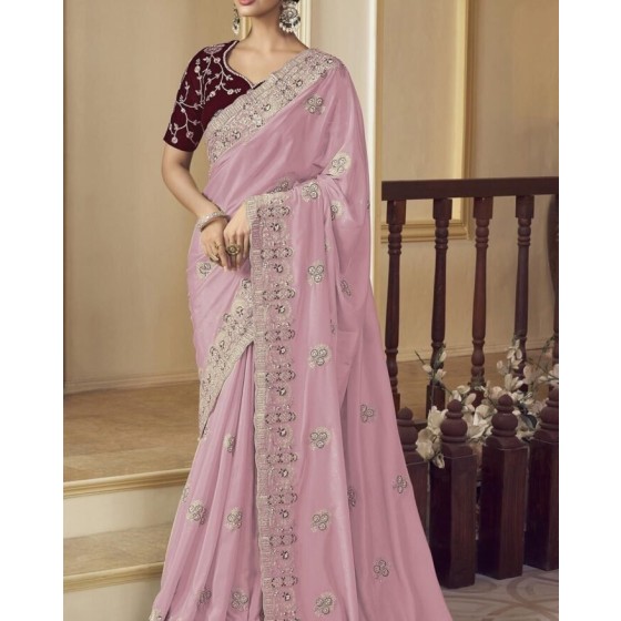 Floral Print Silk Saree