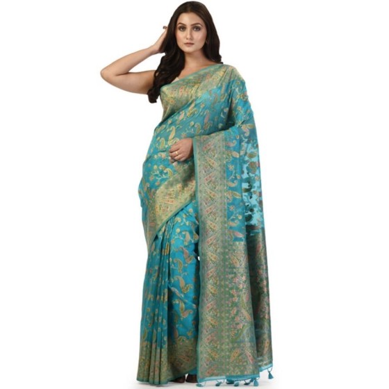 Women Zari Woven Saree with Tassels