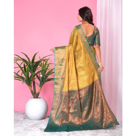 Women Zari Woven Saree with Tassels